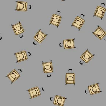 Seamless pattern lightweight soft shell suitcase cartoon vector Stock Illustration