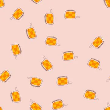 Seamless pattern lightweight toiletry bag cartoon vector Stock Illustration
