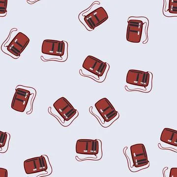 Seamless pattern lightweight travel neck pouch cartoon vector Stock Illustration