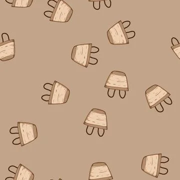 Seamless pattern lightweight wicker laundry basket cartoon vector Illustrazione stock