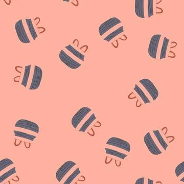 Seamless pattern lightweight wicker laundry basket cartoon vector Illustrazione stock
