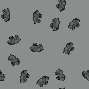 Seamless pattern lignite coal ore cartoon vector Stock Illustration