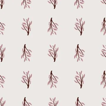 Seamless pattern with lilac foliage branches ornament. Nature abstract orname Stock Illustration