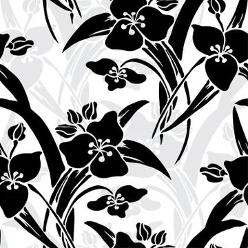 Seamless pattern with lilies, for invitations, cards, scrapbooking, print Stock Illustration