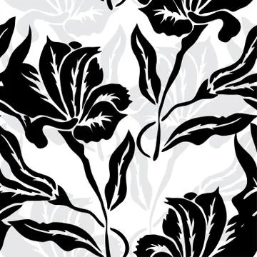 Seamless pattern with lily flowers, for invitations, cards, scrapbooking, print Illustrazione stock