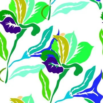 Seamless pattern with lily flowers, for invitations, cards, scrapbooking, print Stock Illustration