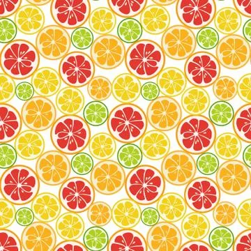 Seamless pattern with lime, orange and grapefruit Stock Illustration