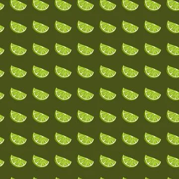 Seamless pattern with lime slices. Vector citrus fruit pattern Stock Illustration