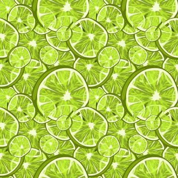 Seamless pattern with lime slices. Vector citrus fruit pattern Stock Illustration