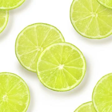 A seamless pattern of lime slices on a white background, a vibrant fruity citrus Fotos de archivo