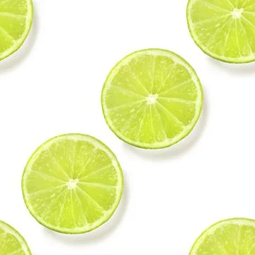 A seamless pattern of limes on a white background, a vibrant fruity citrus Fotos de archivo