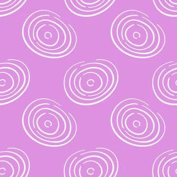Seamless pattern with line art style onion ring on pink background. Perfect for Stock Illustration