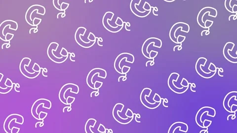 Seamless pattern with line art telephone icons on a purple gradient background Stock Footage 329939825