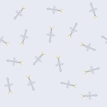 Seamless pattern line cross christian cartoon vector Illustrazione stock