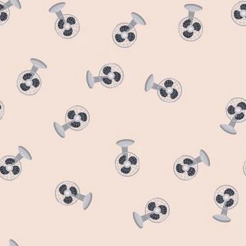 Seamless pattern line desk fan cartoon vector Stock Illustration