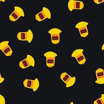 Seamless pattern line helmet welding cartoon vector Illustrazione stock