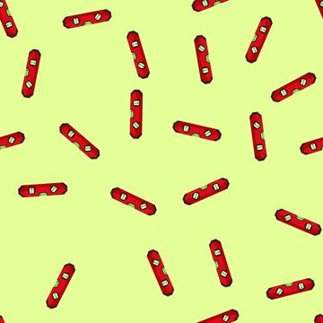 Seamless pattern line level tool cartoon vector Stock Illustration