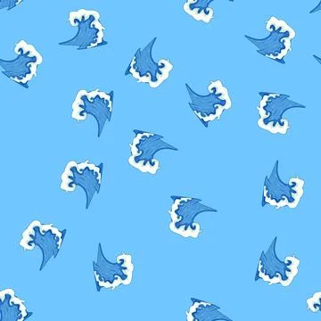 Seamless pattern line ocean waves cartoon vector 库存插图