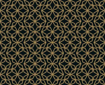 Seamless pattern with line ornament. Abstract modern geometric vector backgro Stock Illustration