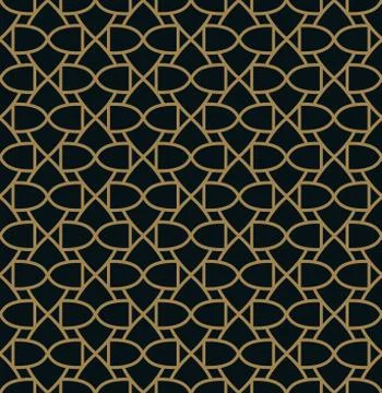 Seamless pattern with line ornament. Abstract modern geometric vector backgro Illustrazione stock