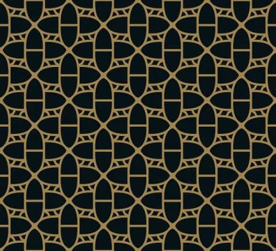 Seamless pattern with line ornament. Abstract modern geometric vector backgro Stock Illustration