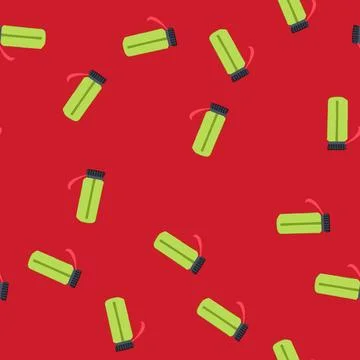 Seamless pattern line water bottle cartoon vector Illustrazione stock