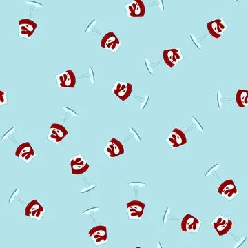 Seamless pattern line wine glass cartoon vector Stock Illustration