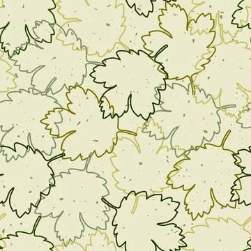 Seamless pattern with linear leaves and overlaid texture of small motes, spec Stock Illustration