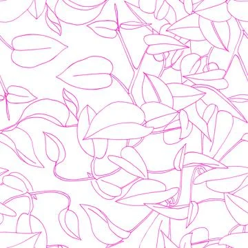 Seamless pattern linear plant bindweed Stock Illustration