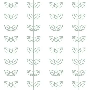 Seamless pattern with linear simple leaf brances. Can use for wrapping, wall イラスト素材