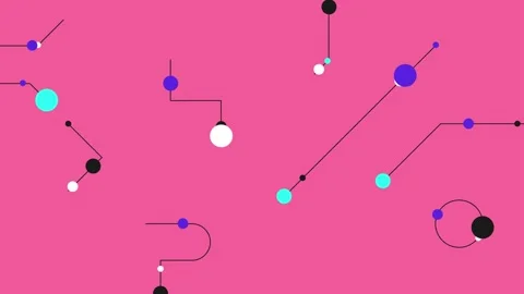 A seamless pattern of lines and circles on a pink background Stock Footage 270246964
