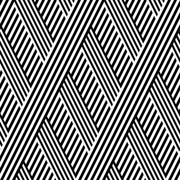 Seamless pattern with lines black and white in zigzag Stock Illustration