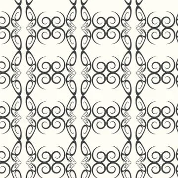 Seamless pattern lines curve monochrome vector background Illustration