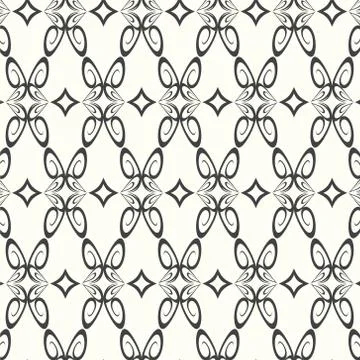 Seamless pattern lines curve monochrome vector background Stock Illustration