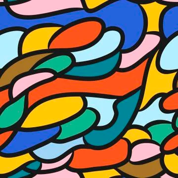 Seamless pattern of lines in the style of stained glass. Illustrazione stock