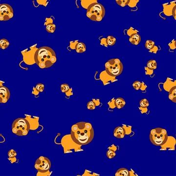Seamless pattern from lion. Stock Illustration