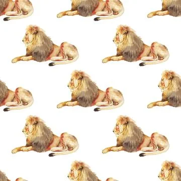 Seamless pattern with lion Stock Illustration