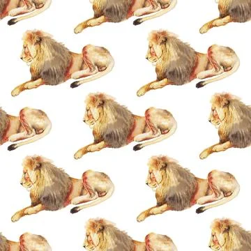 Seamless pattern with lion Stock Illustration
