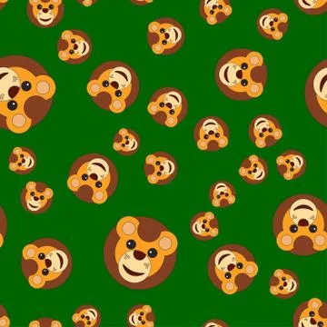 Seamless pattern of the lion s head. Stock Illustration