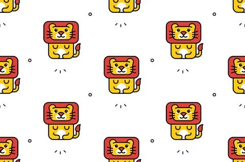 Seamless pattern with Lions Stock Illustration