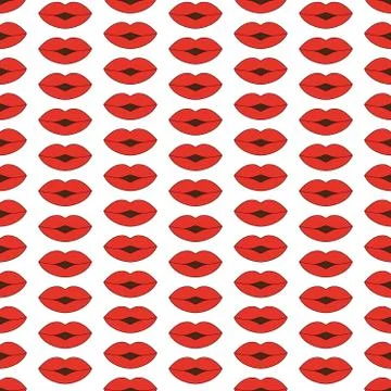 Seamless pattern with lips 库存插图