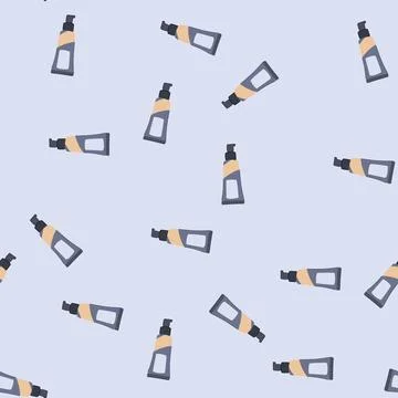 Seamless pattern liquid foundation cream cartoon vector Stock Illustration