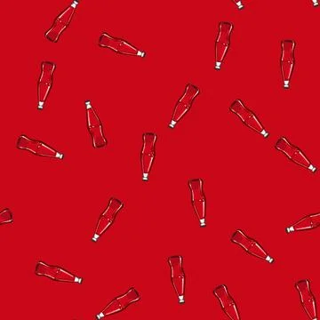 Seamless pattern liquid glass bottle soda cartoon vector Illustrazione stock