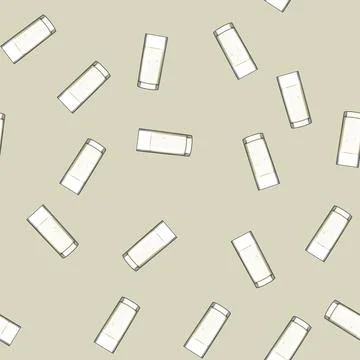 Seamless pattern liquid milk cup cartoon vector 库存插图