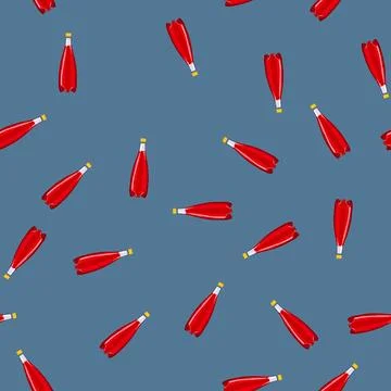 Seamless pattern liquid plastic bottle soda cartoon vector Stock Illustration