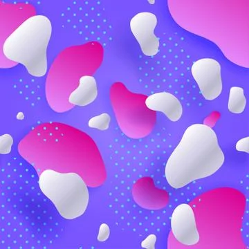 Seamless pattern. Liquid shapes. Purple gradient. Stock Illustration