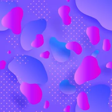 Seamless pattern. Liquid shapes. Purple and blue Stock Illustration