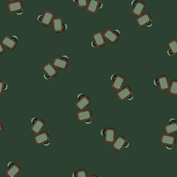 Seamless pattern listen headphones wireless cartoon vector Stock Illustration