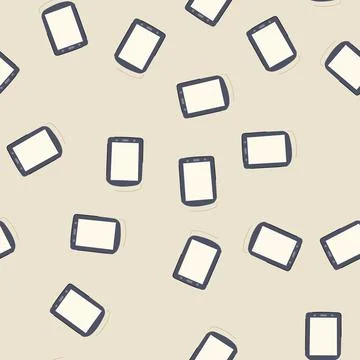 Seamless pattern literature e-reader cartoon vector Stock Illustration