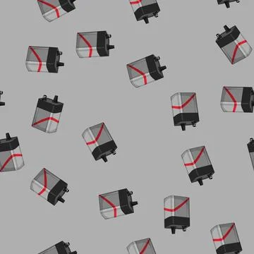 Seamless pattern lithium battery energy cartoon vector 库存插图